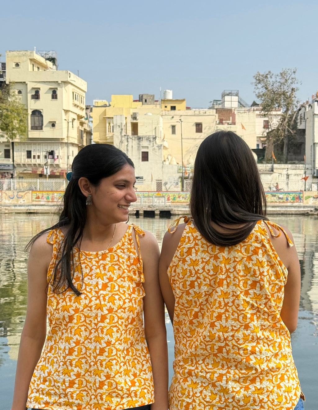 Kesar printed halter neck kurti