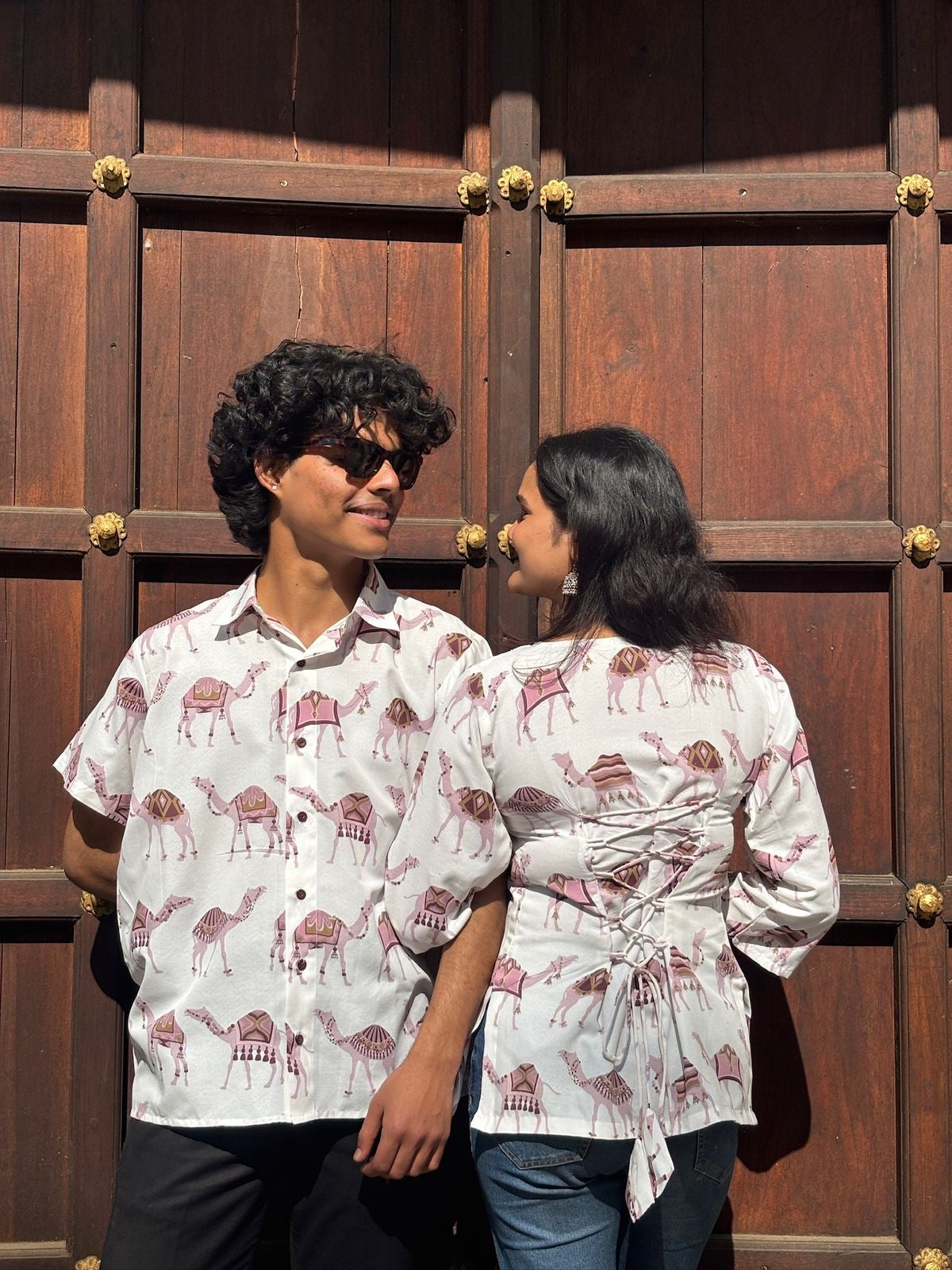 Maru Couple Shirt and Back Corset Kurti Set by Jayzzedup